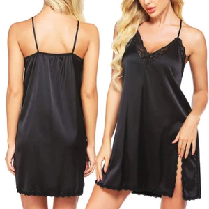 Women's Sleepwear Satin Nightgown Mini Slip Chemise Short Nightwear Best Gifts - Picture 1 of 25
