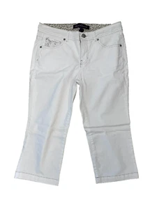 Gloria Vanderbilt Size 6 White Capri Jeweled Pants - Picture 1 of 6