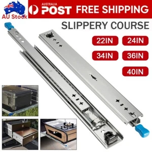 2x Locking Drawer Slides 125KG Heavy Duty Runners Trailer 500-2000mm Draw Slide - Picture 1 of 14