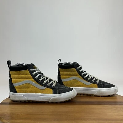 Tênis Big Kids Vans Sk8 HI MTE 1 preto amarelo atlético trilha tamanho 3 Y - Imagem 1 de 4