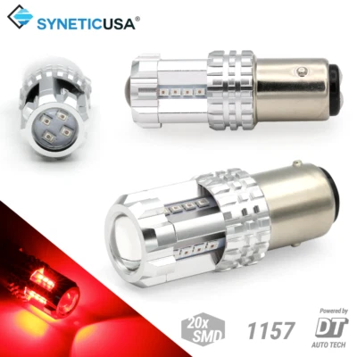 New Syneticusa 1157 LED Red Brake Stop Parking Tail Light Bulbs Lamp - Image 1 of 4
