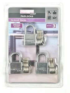 Travel Padlock Set x5 – Suitcase Luggage Locks with Keys & Steel Shackles Secure - Picture 1 of 6