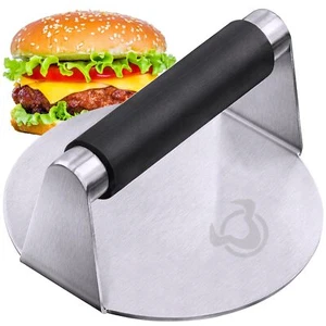 5.5" Stainless Steel Smash Burger Press Anti-Scald Handle Griddle Use - Picture 1 of 9