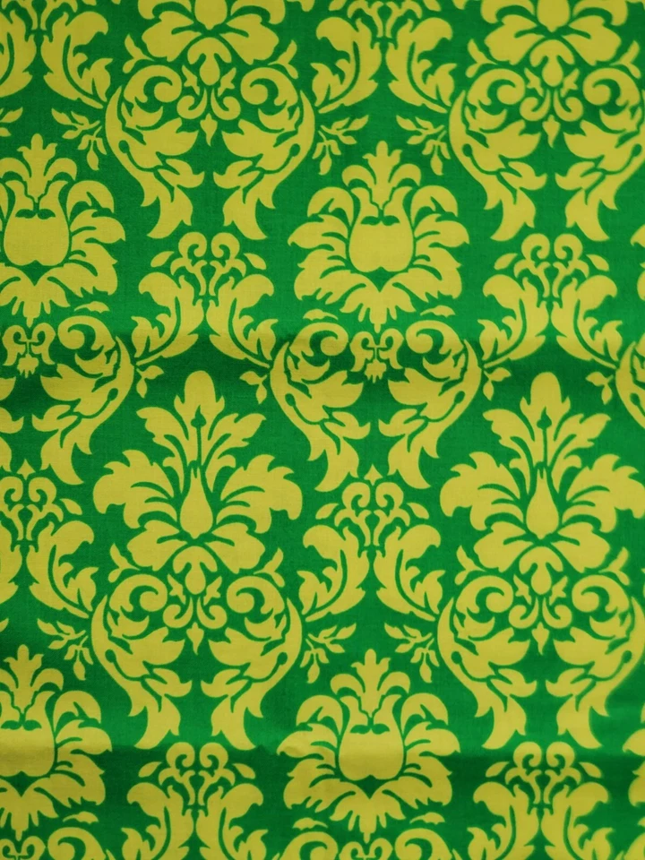 Michael Miller Dandy Damask Sprout Green Fabric-OOP - BTY - Image 1 of 1