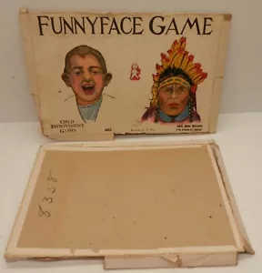 Antiguo JUEGO DE CARAS DIVERTIDAS c.1912 - SOLO CARAS DIVERTIDAS - Bufón de payaso nativo americano - Imagen 1 de 3