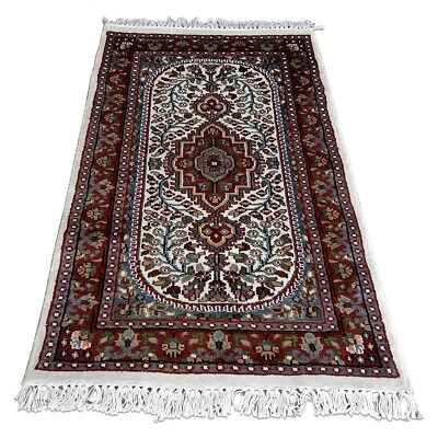 Indian Traditional Hand Knotted Art Silk Rug Small Size 2x3 Feet - Image 1 of 3