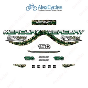Mercury OptiMax Bluewater 150 HP Army Camo Camouflage Outboards Decals Stickers - Imagen 1 de 1