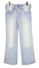 DIESEL Vixy 008SZ Jeans Women's W25/L32 Whiskers Button Faded Denim Wide Leg