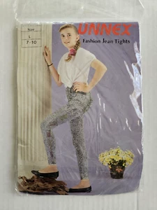 Girls Y2K Novelty Tights Size Large 7 - 10 90s Fashion Dinosaur Print Footless - Picture 1 of 6