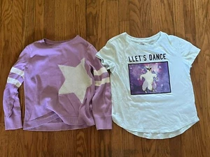 GAP Girls 2-pack Short Sleeve Shirt Top Long Sleeve Sweater Size Small - Picture 1 of 5