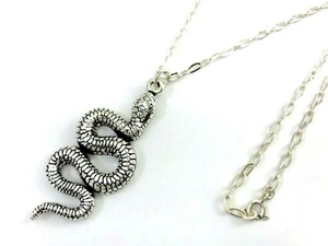 Top de serpiente de plata esterlina 925 con cadena de cable plano de 22"/56 cm 14 gramos - Imagen 1 de 12