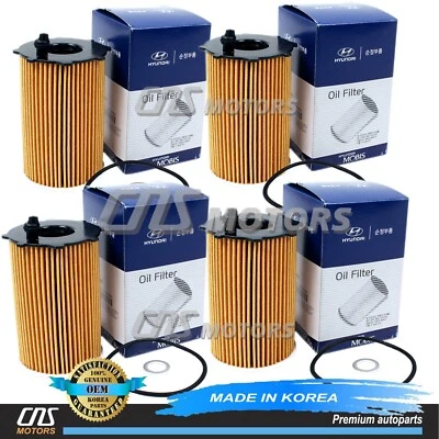 ⭐GENUINE⭐ Oil Filters 4PACK for 2010-2019 Azera Santa Fe Cadenza Sedona Sorento Foto 1 de 4