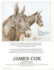 1995 James Cox "Two Mules" Vintage Magazine Print Ad. 