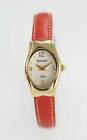 Armitron Now Watch Womens Stainless Gold Red Leather Water Resistant MOP Quartz