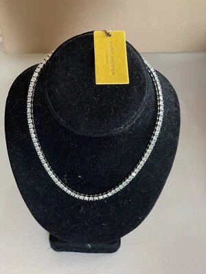 "COLLAR TENIS CHAPADO EN TONO DORADO KURT GEIGER LONDRES TRANSPARENTE 16""" Foto 1 de 4