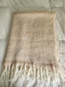 restoration hardware baby child Blanket Throw Quartz Color Wool Blend