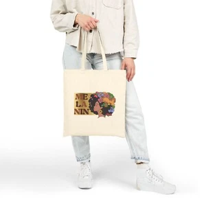 Melanin Pride Cotton Canvas Tote Bag, Eco-Friendly, Gift for Her, Summer Vibes - Picture 1 of 7