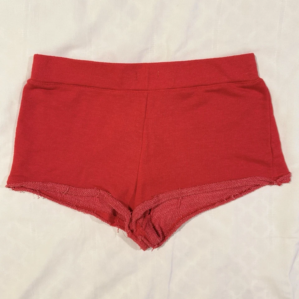 Vintage Y2K Forever 21 Red Terry Cloth Hot Mini Shorts Active Lounge 90s Booty - Image 1 of 4