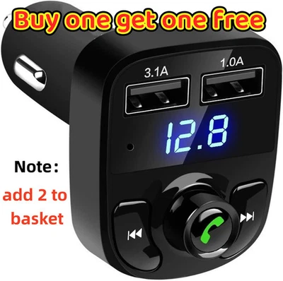 NO BRAND Car Wireless Bluetooth FM Transmitter MP3 Player USB Car Charger Adapter UK 2025