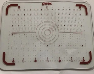Pyrex Glass Cutting Board w/ Measurement Grid & Non-Slip Corners – 16”x12” - Picture 1 of 7
