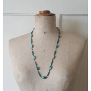 Vintage 1920s Egyptian Revival Egyptomania Faience Scarab Necklace. Art Deco - Picture 1 of 20
