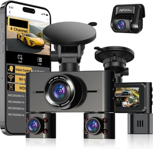 HUPEJOS V7 360° Dash Cam 4 Channel Front Left Right Rear Camera Night Vision - Picture 1 of 24