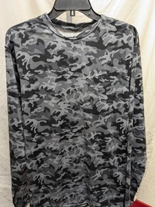 Nike Men's FITDRY Training Long-Sleeve Top Black Camo XXL - Picture 1 of 6