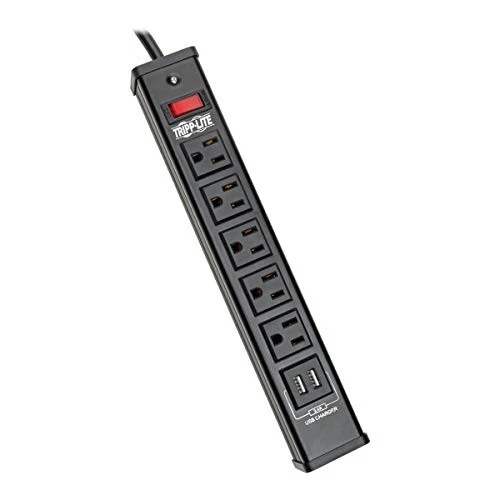 Tripp Lite Surge Protector Power Strip 5-Outlet 2 USB Charging Ports 6ft Cord - Image 1 of 4