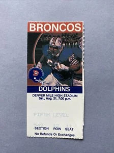 Boleto de fútbol americano NFL Miami Dolphins @ Denver Broncos 21 de agosto de 1982 - Imagen 1 de 4