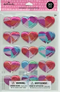 Juego de pegatinas temáticas Hallmark VALENTINE Prizm Hearts ~ BNIP ~ ¡Bonito! Envío rápido - Imagen 1 de 1