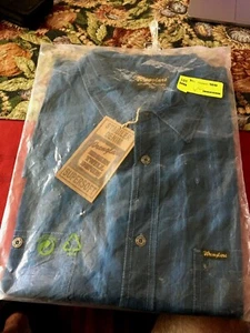 Wrenglars broken twill denim blue 6xl Western shirt buttoned - Picture 1 of 5