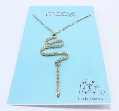 New Gold Tone Body Chain with Solitaire Rhinestone #M6 - Image 1 of 3