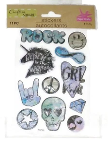 ROCA DE METAL HINCHADO - Pegatina artesanal cuadrada de artesano 3D para álbum de recortes OFERTA - Imagen 1 de 1