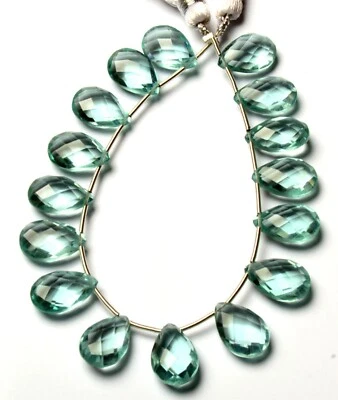 Аквамарин цвет кварца 14 x 9 мм размер граненый груши Briolette бисер 6,5» бусы - Изображение 1 из 4