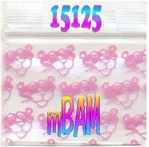 100 PACK PINK PANTHER 15125 Apple Zip Baggies 1.5x1.25" Mini POLYBAGS - Picture 1 of 12
