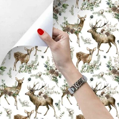 Christmas Elk Peel and Stick Removable Wallpaper Self-Adhesive Wallpaper #016 - Image 1 of 4