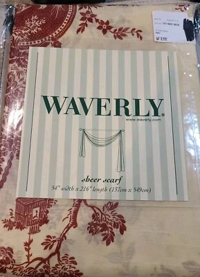 Waverly Red Ivory Country House Французский прозрачный шарф с цветочным принтом 54"x216" - Изображение 1 из 3