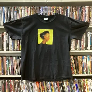 RARA T-shirt nera double face vintage film gomma taglia large - Foto 1 di 6