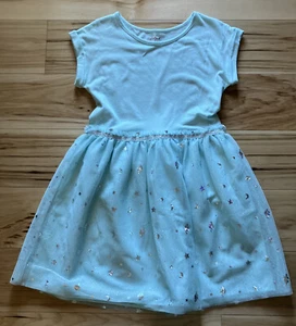 Cat & Jack Girls XL 14 /16 Teal Spring Dress Stars - Picture 1 of 5