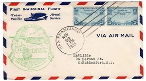 C20 Trans-Pacific Airmail PAA Clipper FDC 1935 San Francisco CA geflogen nach Guam - Bild 1 von 2