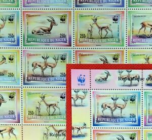 ZAYIX 1998 Niger 986a-986b MNH  World Wildlife Fund WWF / Gazelle dorcas mammals