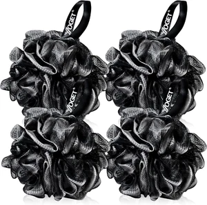 Yoget Charcoal Bath Loofah Sponge, 4 Pack Black 60G Large Shower Mesh - Picture 1 of 12