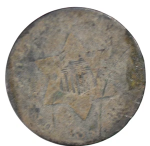 18__? Three 3 Cent Silver "Trime" ~ AG Details - Date Unknown - Picture 1 of 2