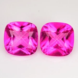 4.95 Ct & 8 mm _ NATURAL PINK TOPAZ 8mm CUSHION CUT LOOSE GEMSTONES / PINK TOPAZ - Picture 1 of 11