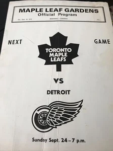 Hockey Program Scorecard Montreal Canadiens vs Toronto Maple Leafs 9/20/1972 - Picture 1 of 4