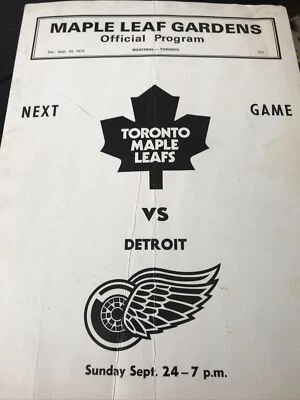 Hockey Program Scorecard Montreal Canadiens vs Toronto Maple Leafs 9/20/1972 - Image 1 of 4