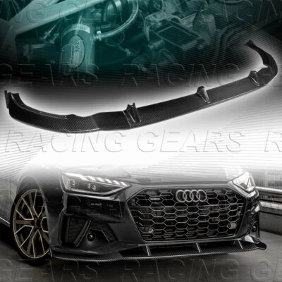 碳纤维前部防撞器唇部套件 SPOILER 适合 20-22 奥迪 A4 S4 B10 S 线 — 第 1/4 张图片