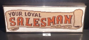 YOUR LOYAL SALESMAN Needlepoint Framed Art Vintage - Picture 1 of 22