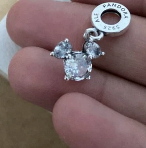 PANDORA x Disney Micky Maus Kristall Kopf Silhouette Charm-Anhänger S925 - Bild 1 von 4