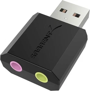 AU-MMSA USB Sabrent External Stereo 3D Sound Adapter Black - Picture 1 of 8